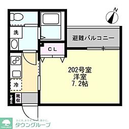 藤沢市辻堂元町4丁目アパート 1Kの間取図画像