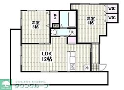 リベルテ・サンクーラ 2LDKの間取図画像