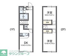 レオパレス大磯3 2DKの間取図画像