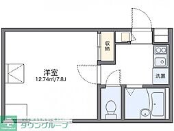レオパレス中里 1Kの間取図画像