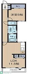 雅マンション竜城ケ丘 1LDKの間取図画像