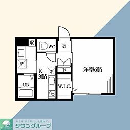 ピュアメゾン平塚中里 1Kの間取図画像