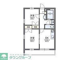 レオパレスカサデフローレス 2DKの間取図画像