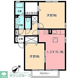マノワール.ヒサシ2 2LDKの間取図画像