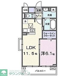 ブライトリーフ 1LDKの間取図画像