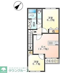 フォレスト 2DKの間取図画像