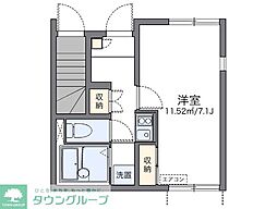 レオネクストN 1Kの間取図画像