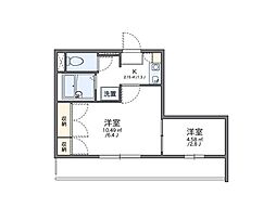 レオパレスカサベルデ 1SKの間取図画像