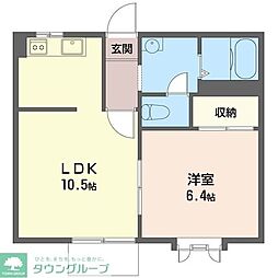 アルカディア 1LDKの間取図画像