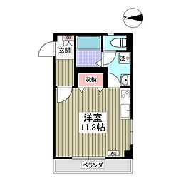秋澤ビル ワンルームの間取図画像