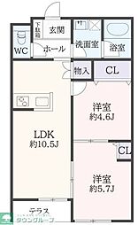 Lumiere Kurobe(ルミエール黒部) 2LDKの間取図画像