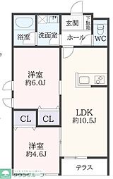Lumiere Kurobe(ルミエール黒部) 2LDKの間取図画像