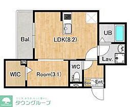ジーメゾン伊勢原デルタ0 1LDKの間取図画像