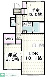 メゾンドルーチェ 2LDKの間取図画像