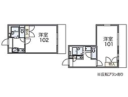レオパレスクローネ1 1Kの間取図画像