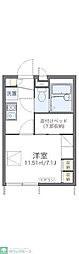 レオパレスストリーム2 1Kの間取図画像