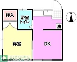 メゾン・ラメール 1DKの間取図画像