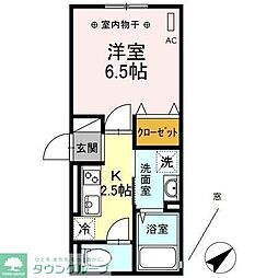 クレール藤沢2 1Kの間取図画像
