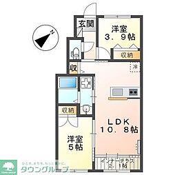 クオリア湘南 2LDKの間取図画像