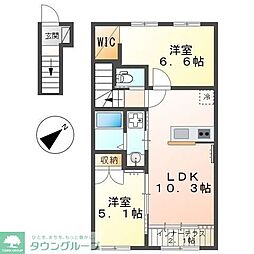 クオリア湘南 2LDKの間取図画像