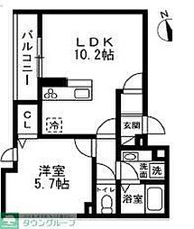 茅ヶ崎市浜竹4丁目マンション 1LDKの間取図画像