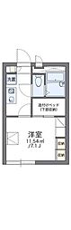 レオパレスプラージュ 1Kの間取図画像