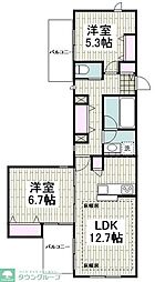 茅ヶ崎市浜竹1丁目マンション 2LDKの間取図画像