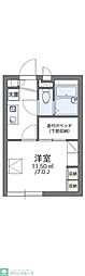 レオパレスつつみ3 1Kの間取図画像