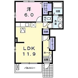 アルドーレ 1LDKの間取図画像