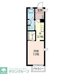グランシャルム 1Kの間取図画像