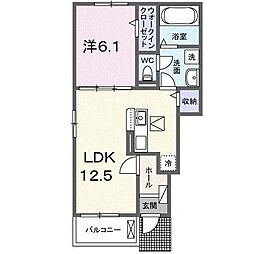 ジオハイム 1LDKの間取図画像