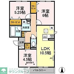 コートミカエルB 3LDKの間取図画像
