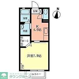 ルミエール 1Kの間取図画像