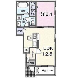 ジオハイム 1LDKの間取図画像