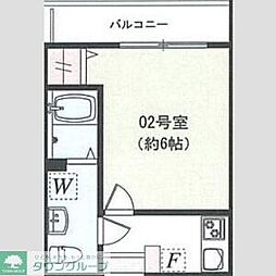 ロジュマン東海大学前 1Kの間取図画像