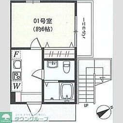 ロジュマン東海大学前 1Kの間取図画像