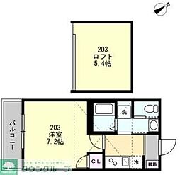 Felice鵠沼海岸 1Kの間取図画像