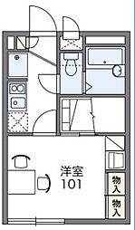 レオパレスパークサイド 1Kの間取図画像