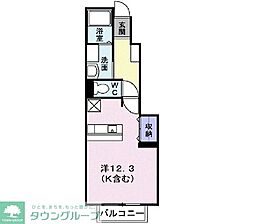 プラシード ワンルームの間取図画像