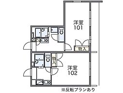 レオパレスシャンテ四之宮 1Kの間取図画像