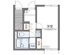 レオネクストN 1Kの間取図画像