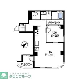 茅ヶ崎アメニティー 1LDKの間取図画像
