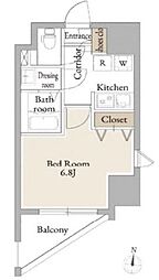 LiveCasa平塚 1Kの間取図画像