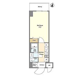 ライムレジデンス平塚ウエスト 1Kの間取図画像