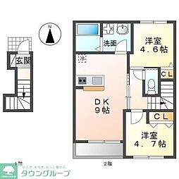 エスポワール 2DKの間取図画像