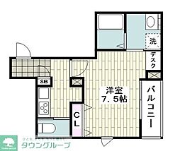 メゾンクレール 1Kの間取図画像
