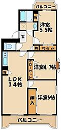 ハビテーションワダ3 3LDKの間取図画像