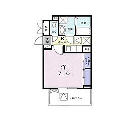 プリートN 1Kの間取図画像