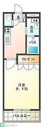 パラシオン平塚 1Kの間取図画像