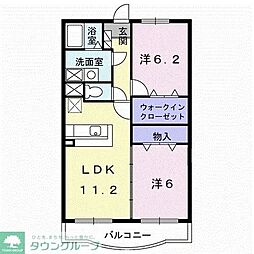 サンクレメント 2LDKの間取図画像
